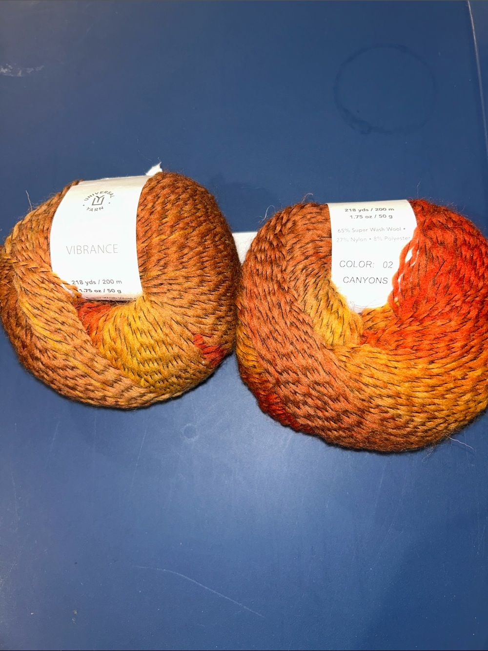 Universal Yarns Vibrance Canyons Color 02, Wool Blend, 2 Skein Lot